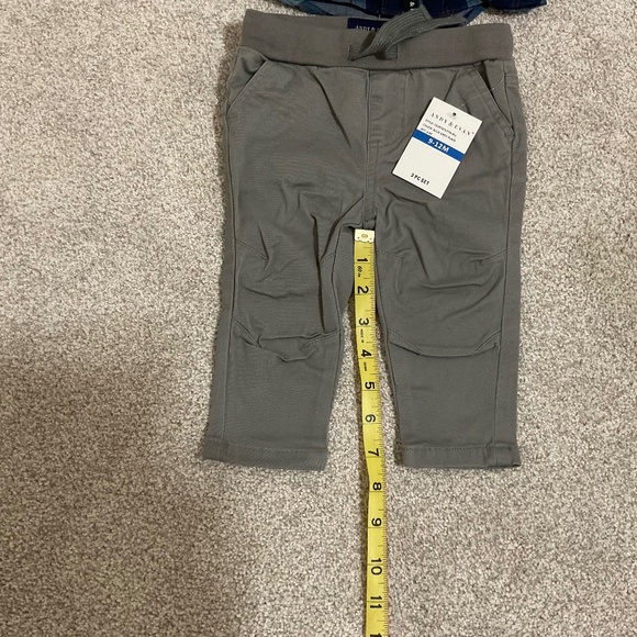 Andy and Evan infant boys 2pc Hooded Puffer Vest Shirt and Pants set 9-12M - Picture 4 of 16